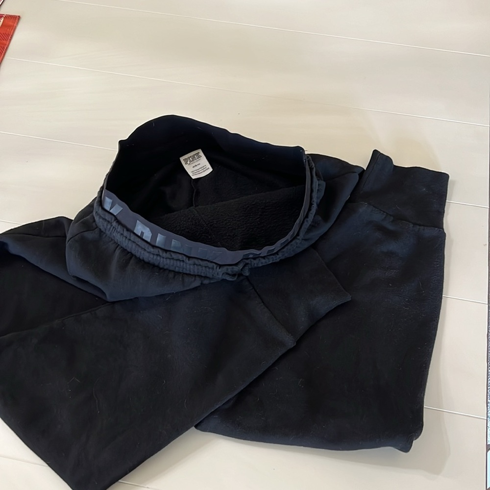 Pink Victoria’s Secret black joggers - Picture 8 of 10